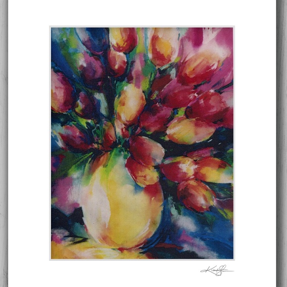 Tulips - Floral Art print In 11 x 14 mat - Picture 2 of 5